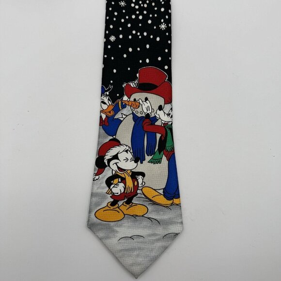 Mickey Unlimited Other - Vintage Disney Mickey Unlimited Christmas Neck Tie Mickey, Goofy, Donald Snowman